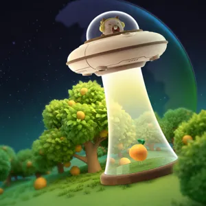 Cute capybara UFO night light, creative charging ambient desk lamp with warm lighting.