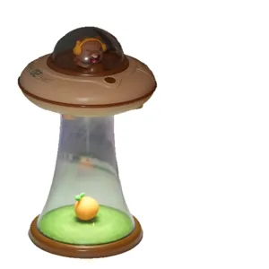Cute UFO night light rechargeable ambient table lamp with cute cartoon pet design for bedroom