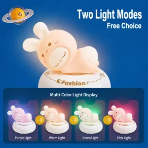 Süßes Cartoon rotierendes Spieluhr-Nachtlicht Nachttischlampe Schlafzimmer Deko Geschenk