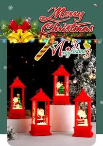 Christmas glowing lantern Santa Claus snowman night light desktop decorative ornament gift