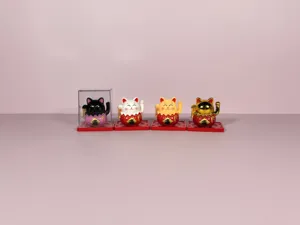 Mini gatto portafortuna solare decorazione per cruscotto auto simpatico soprammobile di buona fortuna