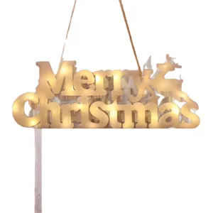 Christmas glowing hanging sign acrylic Merry Christmas festival party home decor pendant