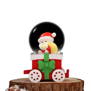 Weihnachtliche Mini Schneekugel Santa Zug Harz Ornament festliche Weihnachtsdeko