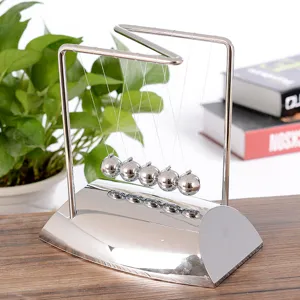 Silver metal Newton cradle balance balls desktop physics science toy home decor ornament
