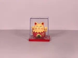 Mini gatto portafortuna solare oscillante per cruscotto auto e decorazione per scrivania