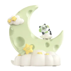 Cute moon night light with cute panda and cloud decor, perfect bedside lamp and room decor.