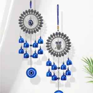 Campanella vento metallo malocchio decorazione parete camera porta regalo ideale top