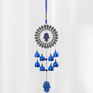 Campanello vento metallo occhio turco mano di hamsa decorazione sospesa porta regalo