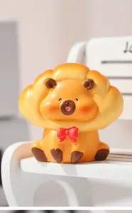Mignonne figurine en résine de capybara style pain décoration de bureau jouet ornement.