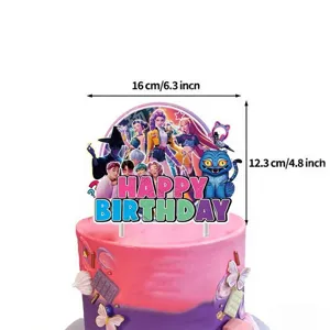 Set de topper de pastel de cumpleaños cazadores de demonios k-pop decoración 16x12cm