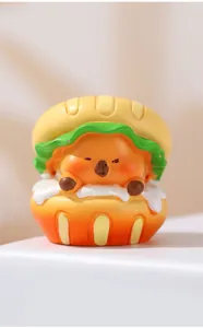 Mignonne figurine en résine burger capybara décoration de bureau jouet cadeau charmant