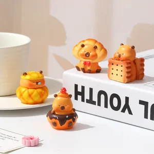 Mignonnes figurines miniatures de capybara en résine ornements de bureau pour la décoration.