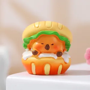 Mignonne figurine capybara en résine burger décoration de bureau adorable jouet