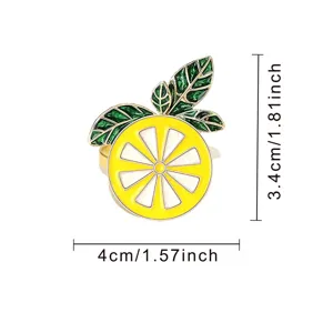 Yellow lemon napkin ring alloy fruit napkin holder for hotel dining table decor party