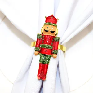 Christmas nutcracker napkin ring red and green table decor holiday dining accessory