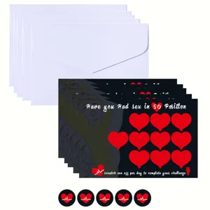 Couples sex scratch card 50 positions game novelty valentine gift set with envelopes.