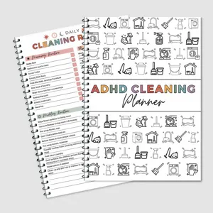 Agenda planner per le pulizie ADHD taccuino con lista di controllo giornaliera spirale.