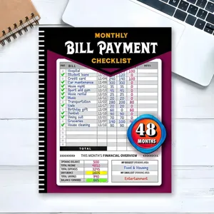 Monatlicher Rechnungs-Zahlungs-Checkliste Notizbuch Finanzplaner Haushaltsbuch Budget