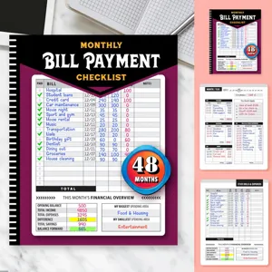 Monatliches Rechnungs-Tracker Notizbuch 48 Monate Haushaltsbuch Finanzplaner Ausgaben