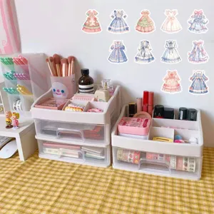 Cute anime lolita dress stickers set for journaling, phone case, and luggage decoration.