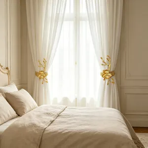 Golden orchid curtain buckle metal spring tieback luxury home decor accessory window drapery holdback