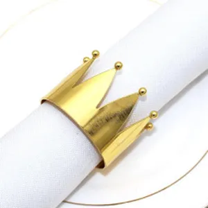 Gold crown napkin ring metallic napkin holder for table decor wedding party dining room