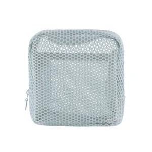 Tragbare Mesh Kosmetiktasche mit Reissverschluss, grosse Make up Tasche fur die Aufbewahrung.