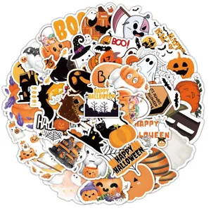 Dettagli adesivi Halloween cartone animato, sticker graffiti PVC per telefono valigia.