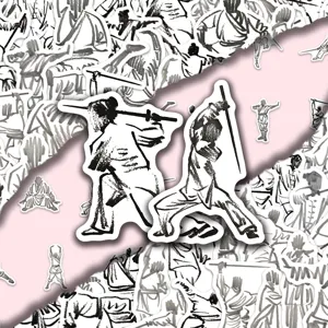 60 Pcs Martial Arts Kung Fu Graffiti Stickers Waterproof Vinyl Decals for Laptop Water Bottle Phone