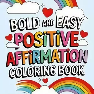 Bold and easy positive affirmation coloring book for kids and adults relaxing art.