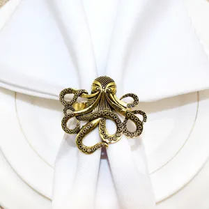 Metal octopus napkin ring ocean theme table decor for dining table party wedding 1pc
