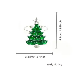 Weihnachtsbaum Serviettenring Feiertag Tischdeko Metall Serviettenhalter Detailansicht