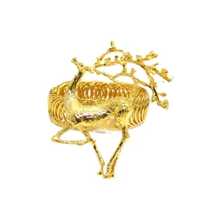Gold metal deer curtain tieback spring band luxury home decor drapery accessory 1pc