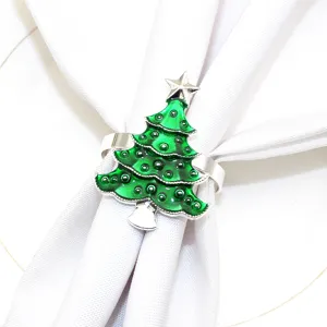 Weihnachtsbaum Serviette Ring grüne Legierung Tisch Deko Urlaub Party Abendessen Zubehör