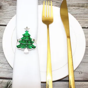 Weihnachtsbaum Serviettenring Festliche Tischdeko Legierung Metall Serviettenhalter Detail