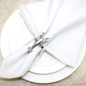 Silver metal lobster napkin ring marine theme table decor for summer dining party setup
