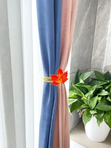 Metall Feder Vorhang Raffhalter mit orange Ahornblatt Design, bohrfreier Fensterhalter.