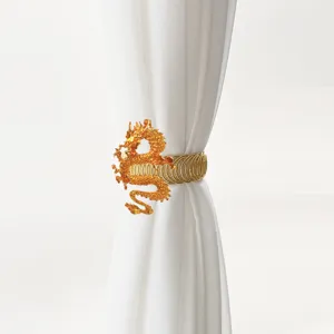 Creative Chinese dragon curtain tieback metal spring clip for home bedroom window decoration.