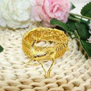 Golden Christmas deer curtain buckle, luxury metal spring tieback for home window decoration.