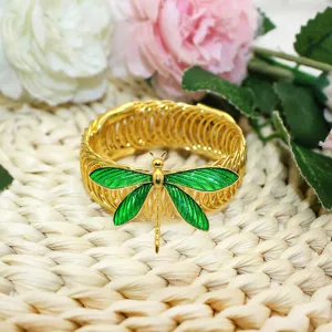 Green dragonfly curtain tieback metal spring buckle luxury bedroom window decor accessory