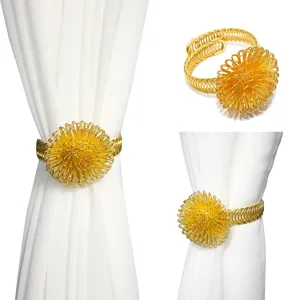 Gold Wire Curtain Tieback Metal Flower Curtain Buckle Drapery Holdback Decorative Home Decor