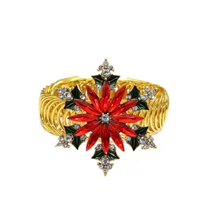 Christmas red crystal snowflake curtain tieback metal spring buckle holiday home decor