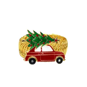 Christmas tree curtain tieback with red car metal spring decorative curtain accessory for home.