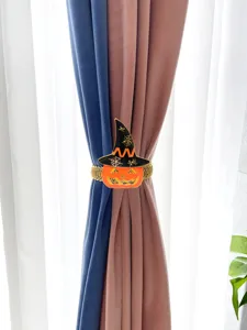 Halloween curtain tieback pumpkin witch hat metal elastic band for home window decor item