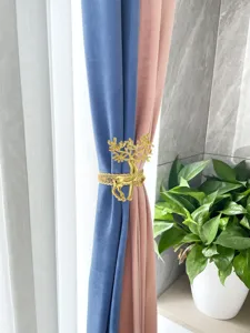 Fermatenda cervo dorato in metallo corda elastica accessorio decorativo per finestra camera