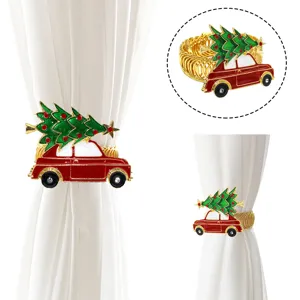 Metal Curtain Tieback Christmas Tree Car Design Spring Curtain Holdback Decorative Window Drapery Accessories Home Decor