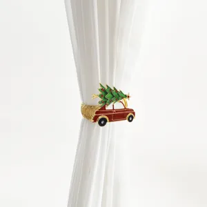 Christmas tree car metal curtain tieback, spring buckle home decor window accessory detail.
