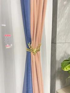 Metall Hirschkopf Vorhangraffhalter Feder Schnalle für Fenster Dekoration und Feiertag Stil.