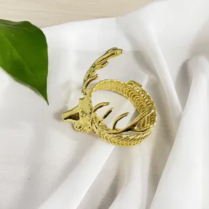 Goldener metallischer Hirschkopf Vorhangraffhalter Feder Vorhangschnalle Weihnachtsdeko