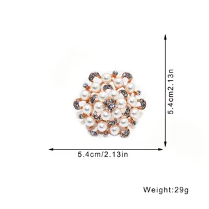 Elegant pearl rhinestone napkin ring flower napkin holder table decor 5.4cm 29g for wedding